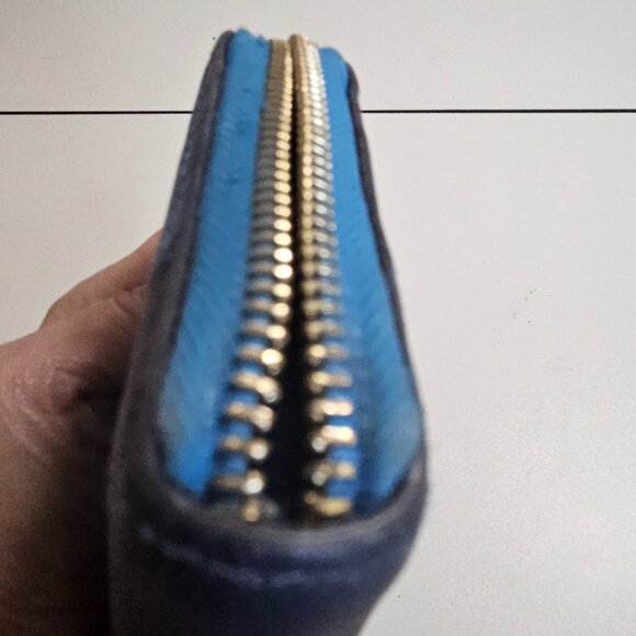 Michael Kors Saffiano Leather Zippy Wallet - Two Tone Blue - Picture 3 of 13